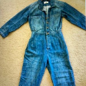 Free People Madrid Denim Coverall Size: S & M NEVER WORN